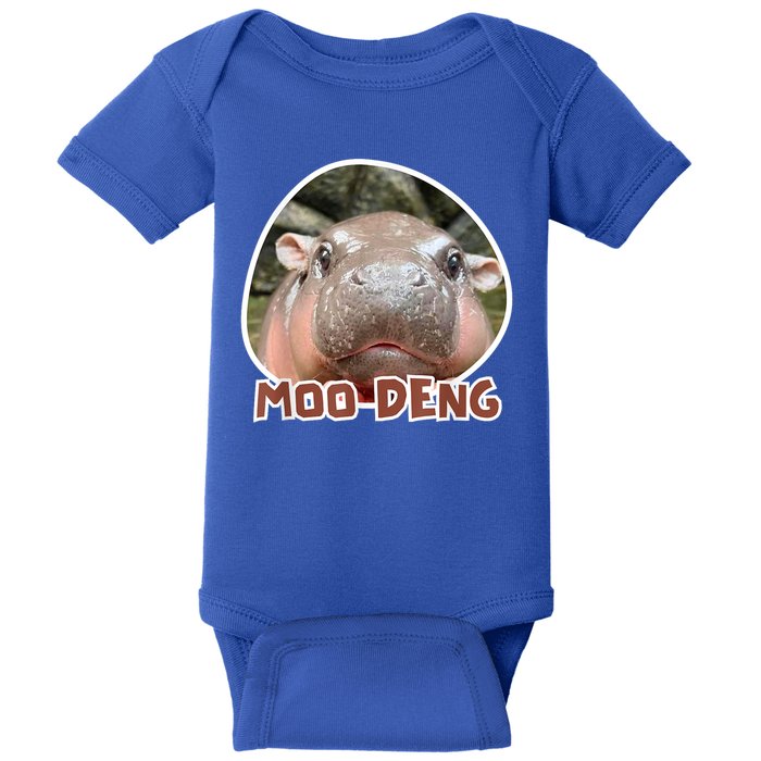 Moo Deng Pygmy Hippopotamus Funny Meme Baby Bodysuit