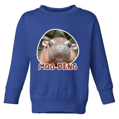 Moo Deng Pygmy Hippopotamus Funny Meme Toddler Sweatshirt