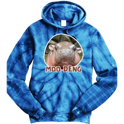 Moo Deng Pygmy Hippopotamus Funny Meme Tie Dye Hoodie