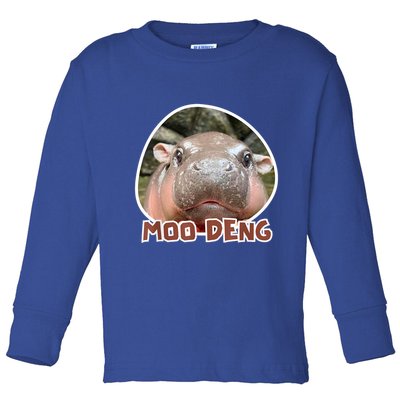 Moo Deng Pygmy Hippopotamus Funny Meme Toddler Long Sleeve Shirt