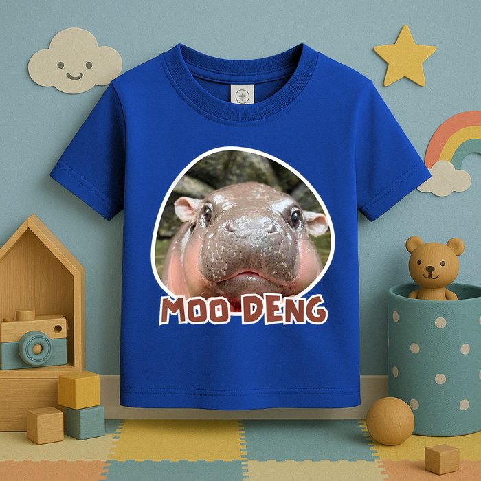 Moo Deng Pygmy Hippopotamus Funny Meme Toddler T-Shirt