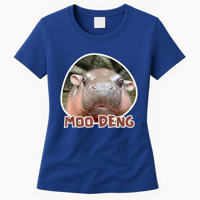 Moo Deng Pygmy Hippopotamus Funny Meme Womens T-Shirt
