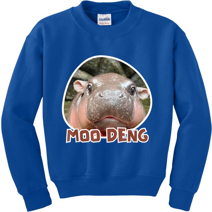Moo Deng Pygmy Hippopotamus Funny Meme Kids Sweatshirt