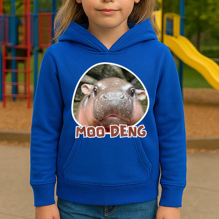 Moo Deng Pygmy Hippopotamus Funny Meme Kids Hoodie