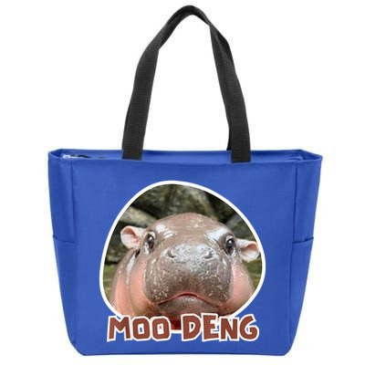 Moo Deng Pygmy Hippopotamus Funny Meme Zip Tote Bag