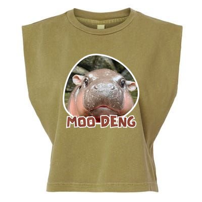 Moo Deng Pygmy Hippopotamus Funny Meme Garment-Dyed Women's Muscle Tee