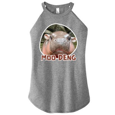 Moo Deng Pygmy Hippopotamus Funny Meme Women's Perfect Tri Rocker Tank