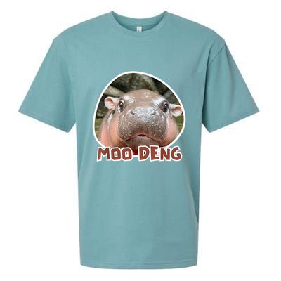 Moo Deng Pygmy Hippopotamus Funny Meme Sueded Cloud Jersey T-Shirt