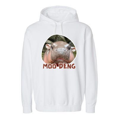 Moo Deng Pygmy Hippopotamus Funny Meme Garment-Dyed Fleece Hoodie