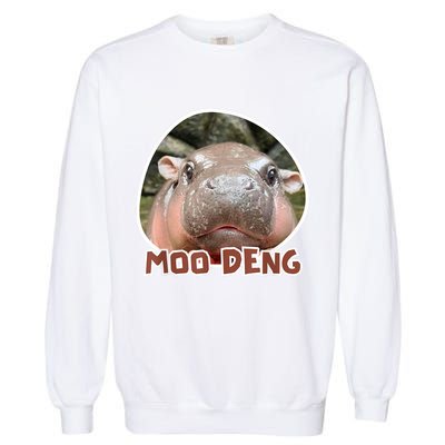 Moo Deng Pygmy Hippopotamus Funny Meme Garment-Dyed Sweatshirt