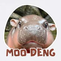 Moo Deng Pygmy Hippopotamus Funny Meme Garment-Dyed Sweatshirt