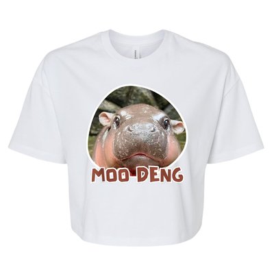 Moo Deng Pygmy Hippopotamus Funny Meme Bella+Canvas Jersey Crop Tee