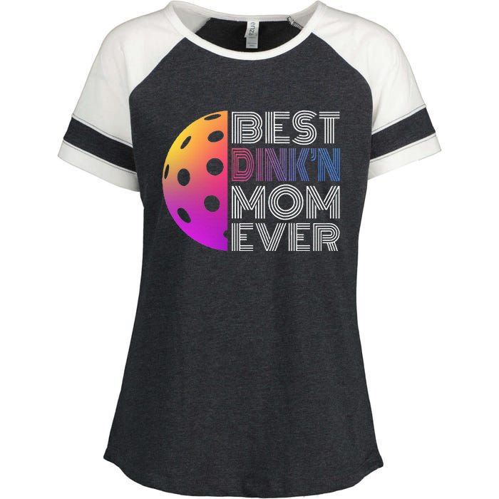 MotherS Day Pickleball Best DinkN Mom Ever Enza Ladies Jersey Colorblock Tee