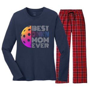 MotherS Day Pickleball Best DinkN Mom Ever Women's Long Sleeve Flannel Pajama Set 