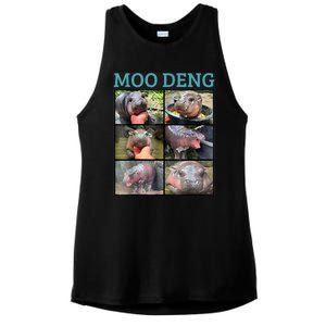 Moo Deng Picture Meme Funny Hippo Ladies PosiCharge Tri-Blend Wicking Tank