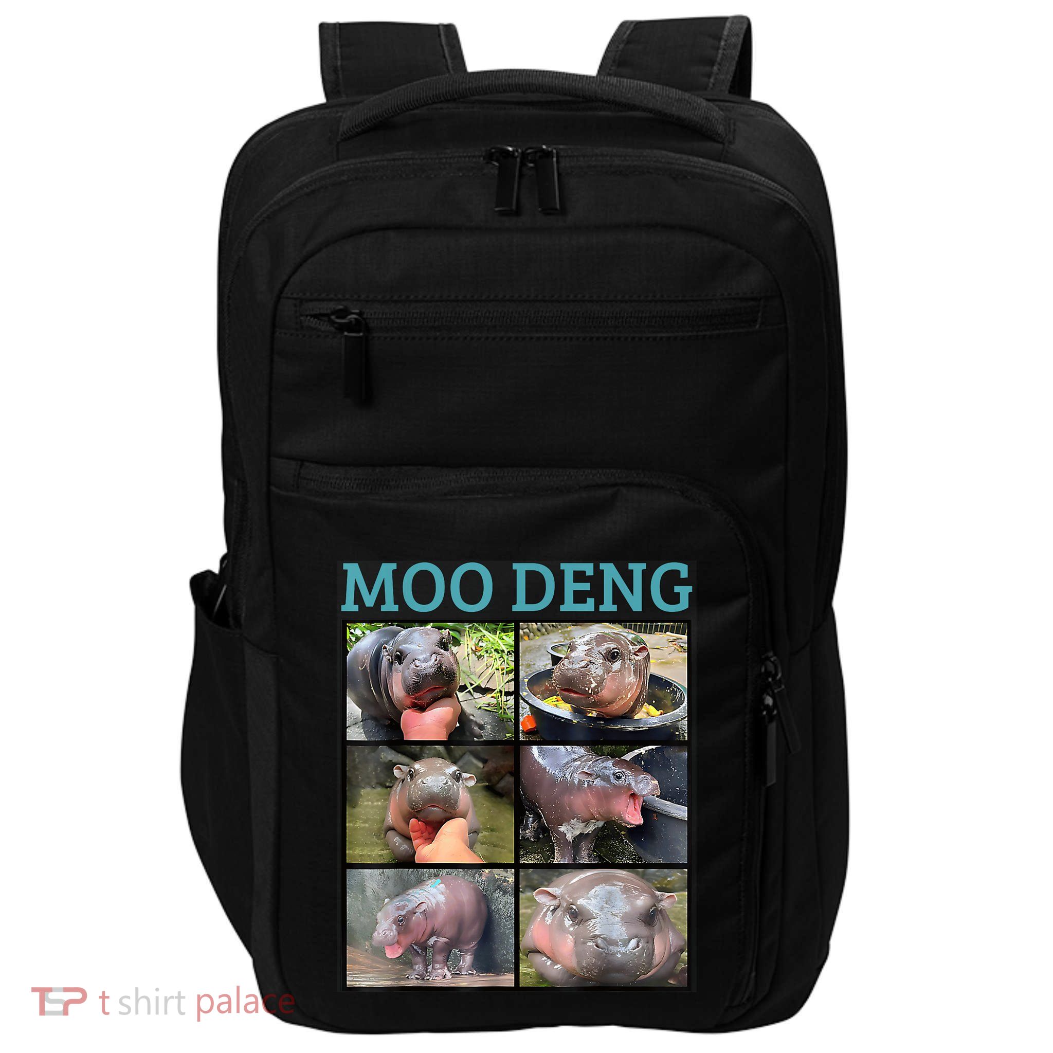 Moo Deng Picture Meme Funny Hippo Impact Tech Backpack