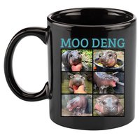 Moo Deng Picture Meme Funny Hippo 11oz C Handle Ceramic Mug