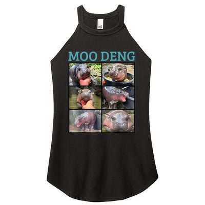 Moo Deng Picture Meme Funny Hippo Women's Perfect Tri Rocker Tank