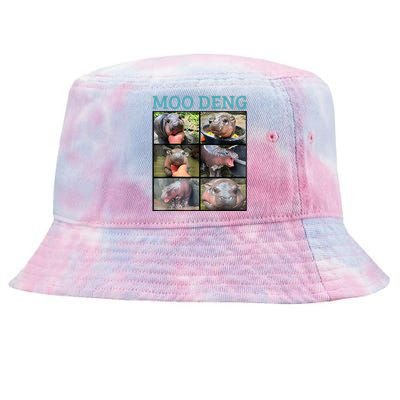 Moo Deng Picture Meme Funny Hippo Tie-Dyed Bucket Hat