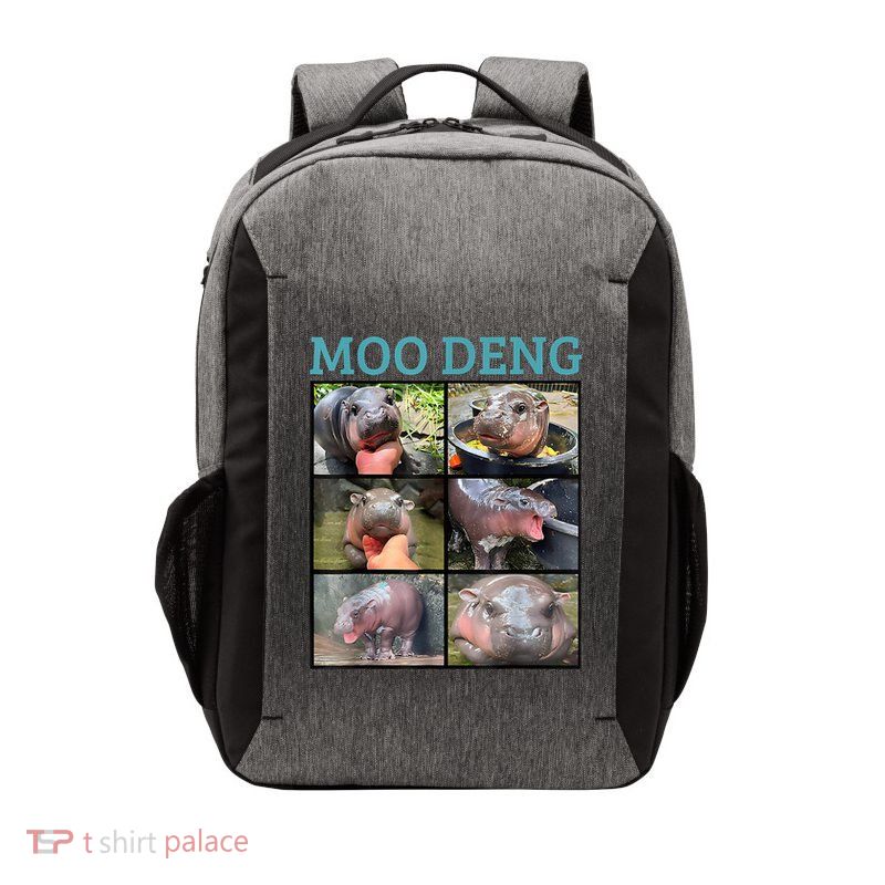 Moo Deng Picture Meme Funny Hippo Vector Backpack