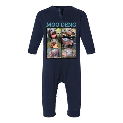 Moo Deng Picture Meme Funny Hippo Infant Fleece One Piece