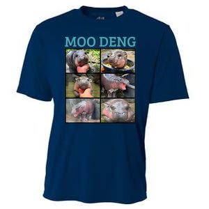 Moo Deng Picture Meme Funny Hippo Cooling Performance Crew T-Shirt