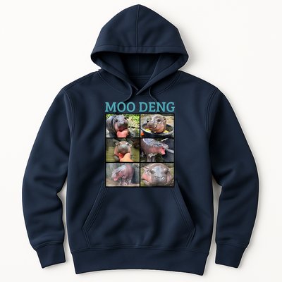 Moo Deng Picture Meme Funny Hippo Hoodie