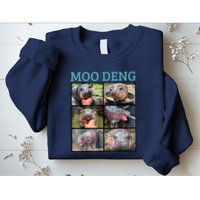 Moo Deng Picture Meme Funny Hippo Sweatshirt