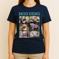 Moo Deng Picture Meme Funny Hippo T-Shirt