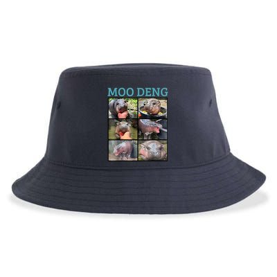 Moo Deng Picture Meme Funny Hippo Sustainable Bucket Hat