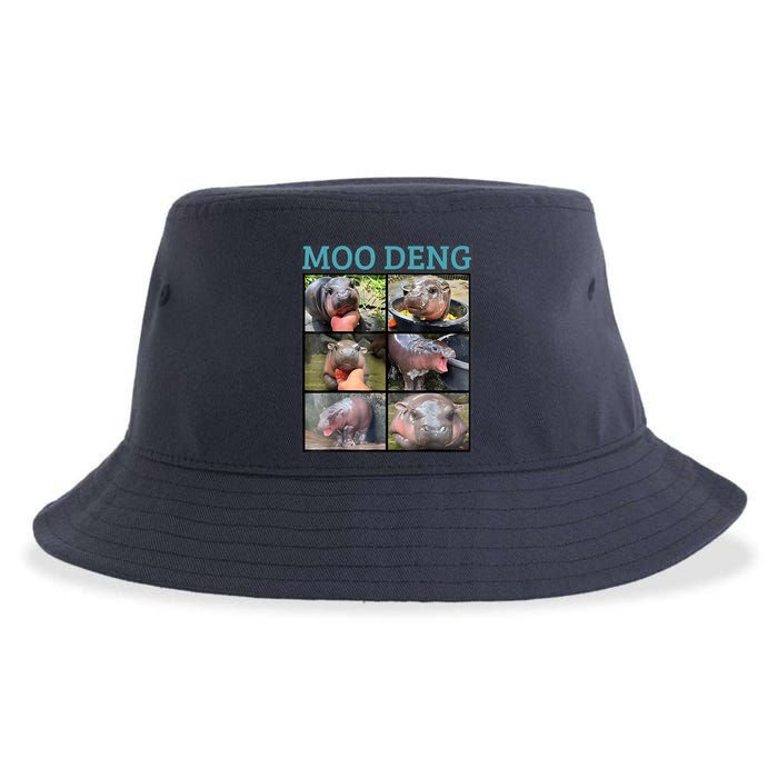 Moo Deng Picture Meme Funny Hippo Sustainable Bucket Hat