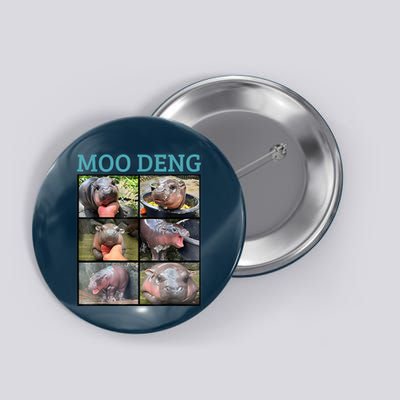 Moo Deng Picture Meme Funny Hippo Button