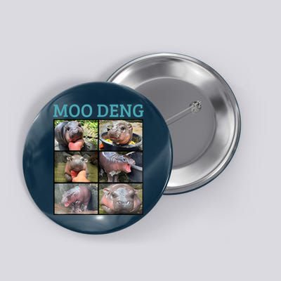 Moo Deng Picture Meme Funny Hippo Button