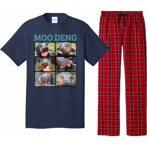 Moo Deng Picture Meme Funny Hippo Pajama Set