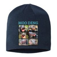 Moo Deng Picture Meme Funny Hippo Sustainable Beanie