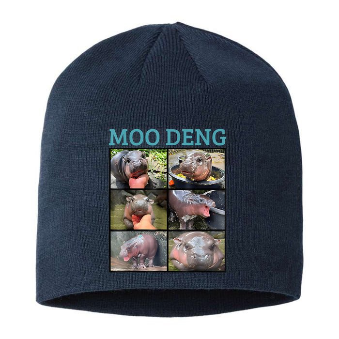 Moo Deng Picture Meme Funny Hippo Sustainable Beanie