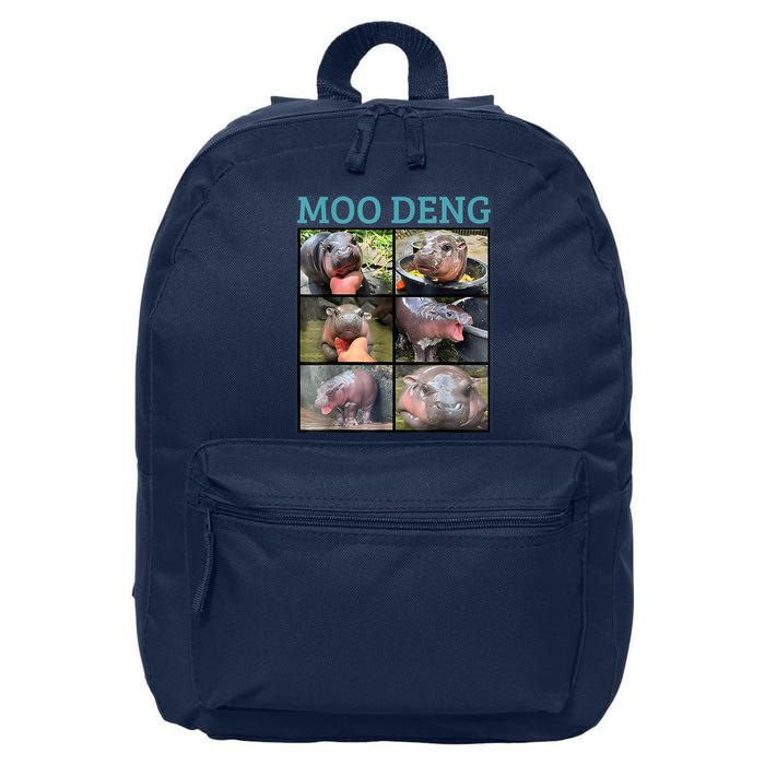 Moo Deng Picture Meme Funny Hippo 16 in Basic Backpack