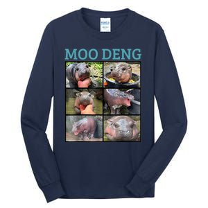 Moo Deng Picture Meme Funny Hippo Tall Long Sleeve T-Shirt