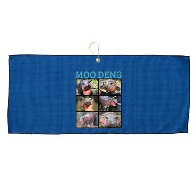 Moo Deng Picture Meme Funny Hippo Large Microfiber Waffle Golf Towel