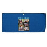 Moo Deng Picture Meme Funny Hippo Large Microfiber Waffle Golf Towel
