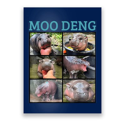 Moo Deng Picture Meme Funny Hippo Poster