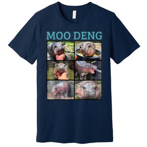 Moo Deng Picture Meme Funny Hippo Premium T-Shirt