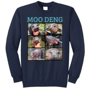 Moo Deng Picture Meme Funny Hippo Tall Sweatshirt