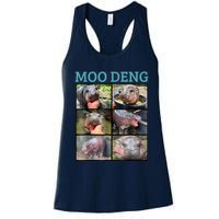 Moo Deng Picture Meme Funny Hippo Womens Tank Top