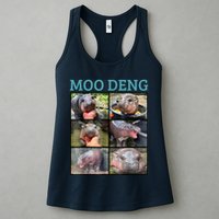 Moo Deng Picture Meme Funny Hippo Womens Tank Top