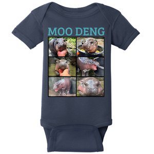 Moo Deng Picture Meme Funny Hippo Baby Bodysuit