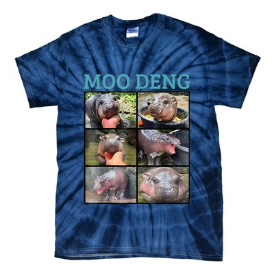 Moo Deng Picture Meme Funny Hippo Tie-Dye T-Shirt