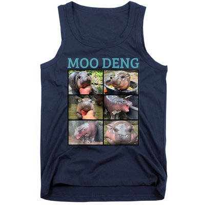 Moo Deng Picture Meme Funny Hippo Tank Top