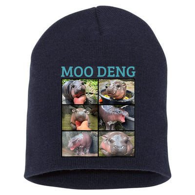 Moo Deng Picture Meme Funny Hippo Short Acrylic Beanie