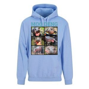 Moo Deng Picture Meme Funny Hippo Unisex Surf Hoodie